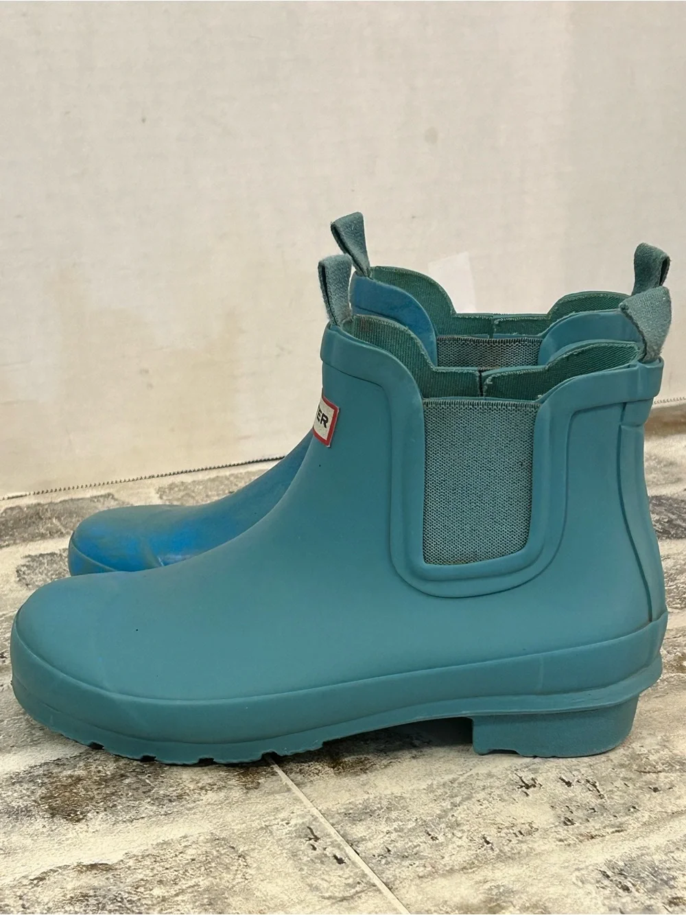 Hunter Kids Teal Short Chelsea Rain Boots